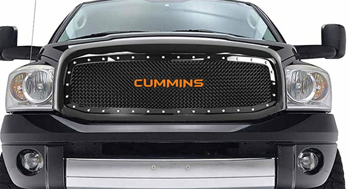 Dodge Radiator grille emblem with Cummins logo Dodge emblems decoinfabric