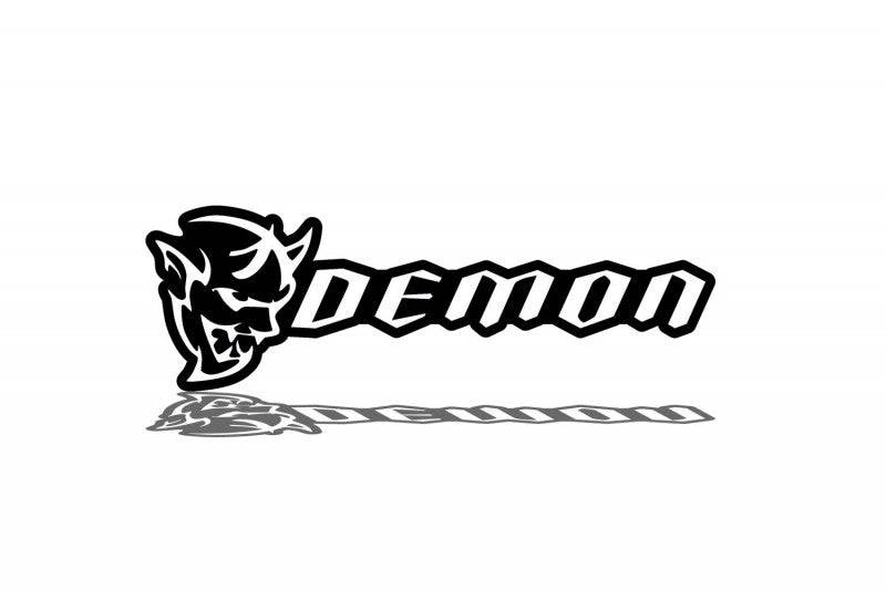 Dodge Challenger trunk rear emblem between tail lights with Demon logo (type 2) Dodge emblems decoinfabric BLACK WHITE