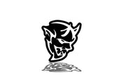 DODGE Radiator grille emblem with Demon logo Dodge emblems decoinfabric BLACK WHITE