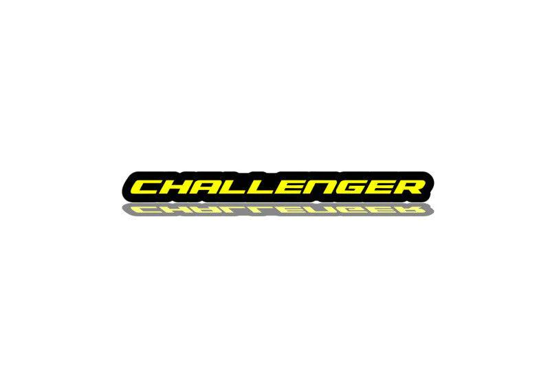 Dodge Challenger trunk rear emblem between tail lights with Challenger logo (Type 2) Dodge emblems decoinfabric BLACK YELLOW