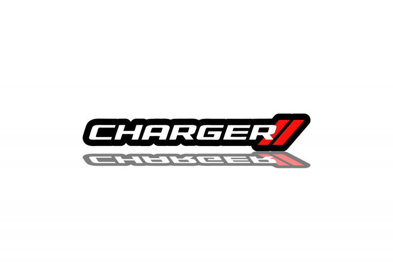 DODGE Radiator grille emblem with Dodge Charger logo (type 2) Dodge emblems decoinfabric BLACK WHITE