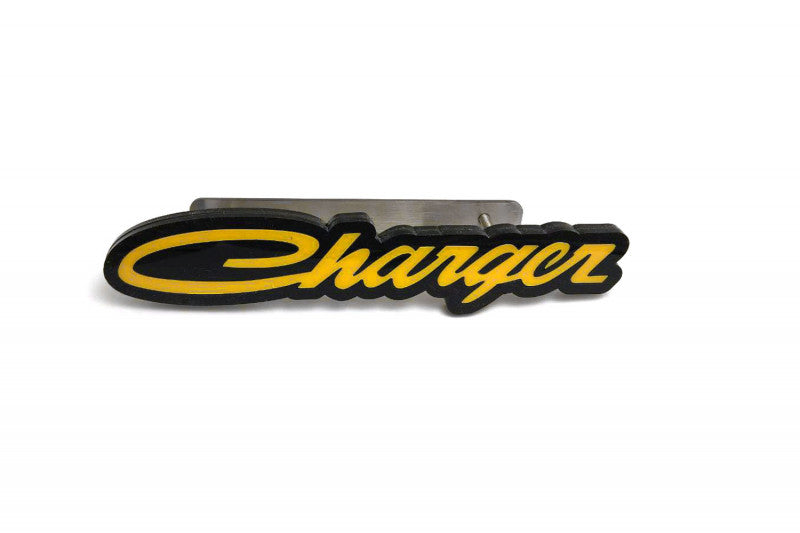 Dodge Radiator grille emblem with Dodge Charger old logo Dodge emblems decoinfabric BLACK YELLOW