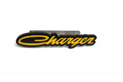 Dodge Radiator grille emblem with Dodge Charger old logo Dodge emblems decoinfabric BLACK YELLOW