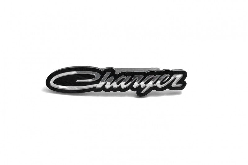 Dodge Radiator grille emblem with Dodge Charger old logo Dodge emblems decoinfabric BLACK SILVER MIRROR