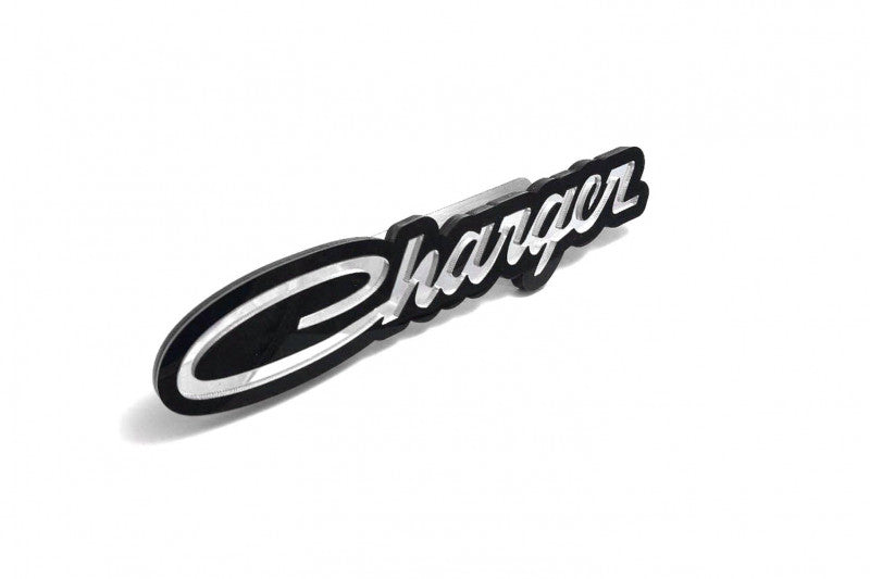 Dodge Emblem & Badges set with Dodge Charger old logo Dodge emblems decoinfabric BLACK SILVER MIRROR