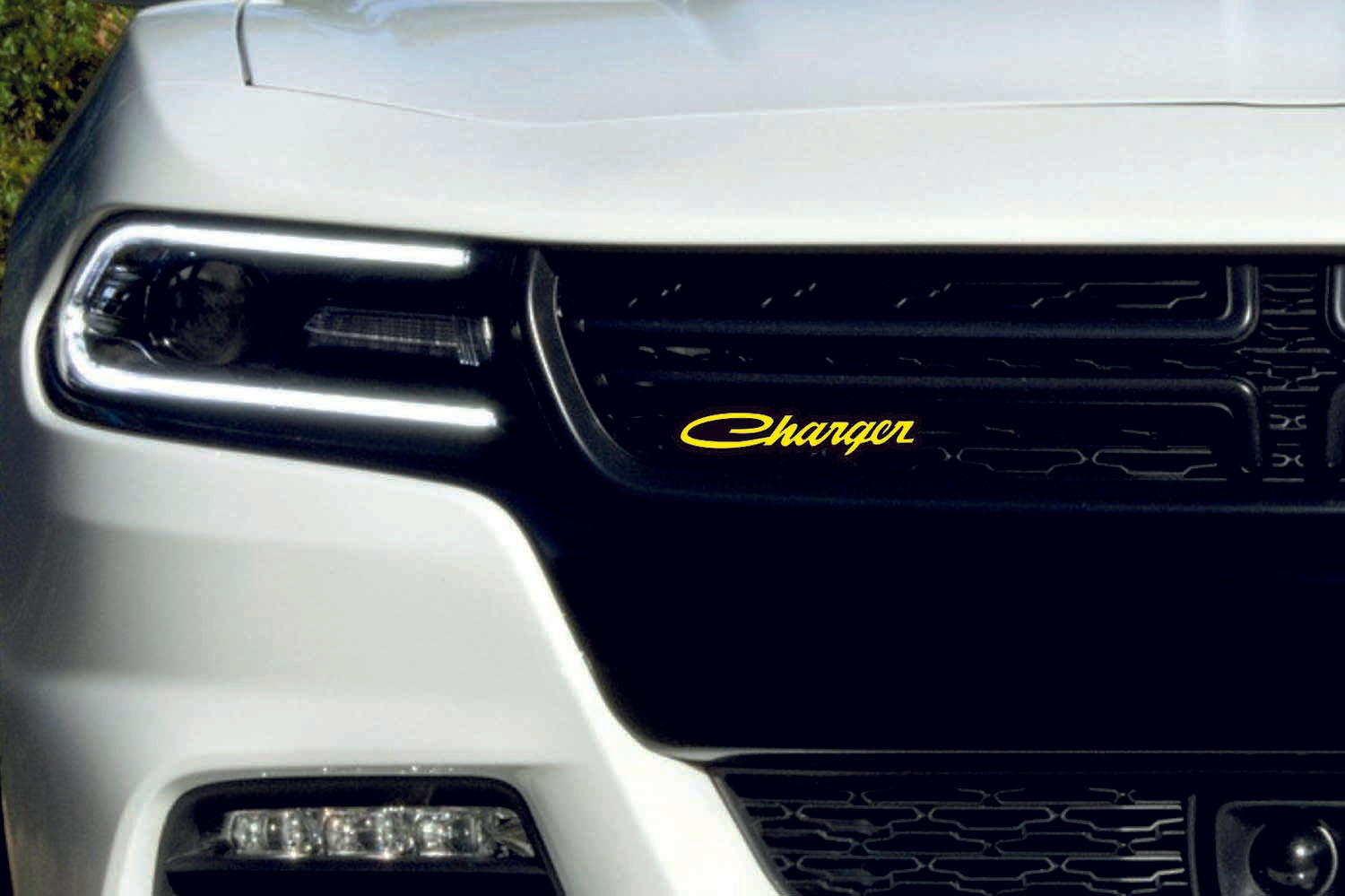 DODGE Radiator grille emblem with Dodge Charger old logo - decoinfabric