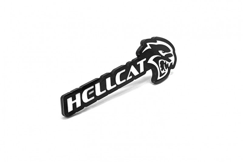DODGE Radiator grille emblem with Hellcat logo (type 2) Dodge emblems decoinfabric BLACK WHITE