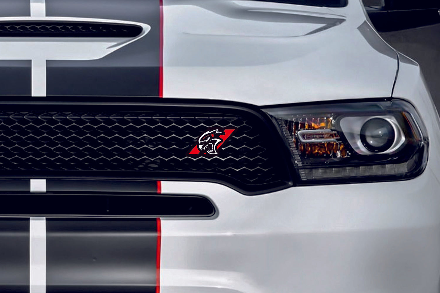 Dodge Emblem & Badge Set - Grille and Tailgate Hellcat + Dodge logo