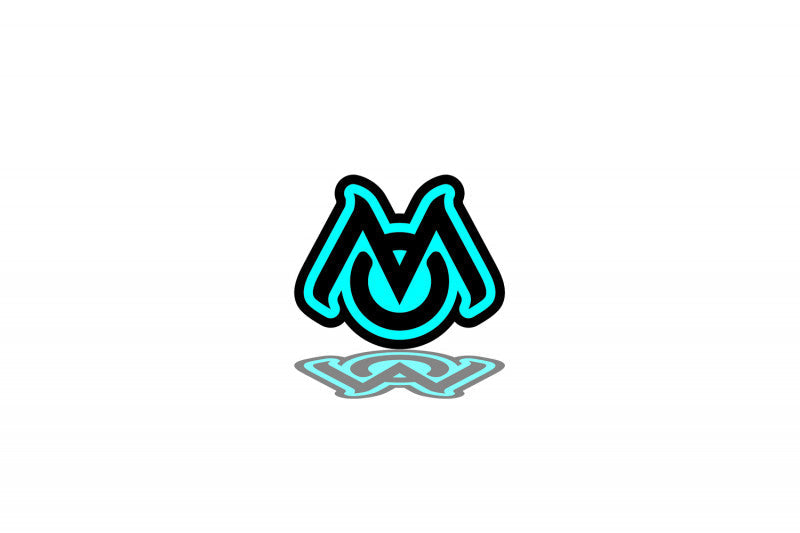 Dodge Emblem & Badges set with Mopar logo (Type 6) Dodge emblems decoinfabric BLACK LIGHT BLUE