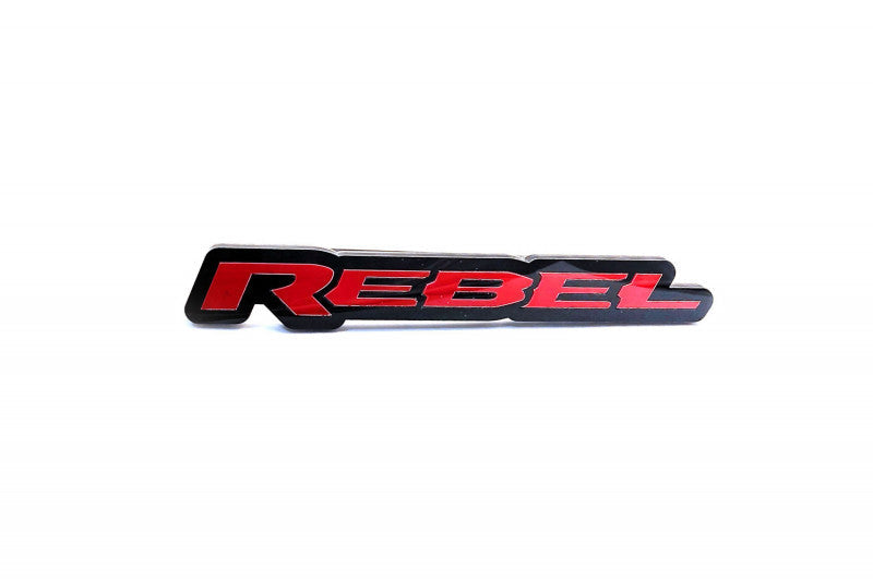 DODGE Radiator grille emblem with Rebel logo Dodge emblems decoinfabric BLACK RED