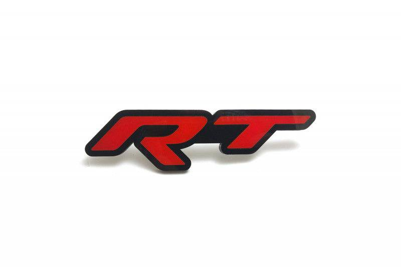 Dodge Challenger trunk rear emblem between tail lights with RT logo Dodge emblems decoinfabric BLACK RED