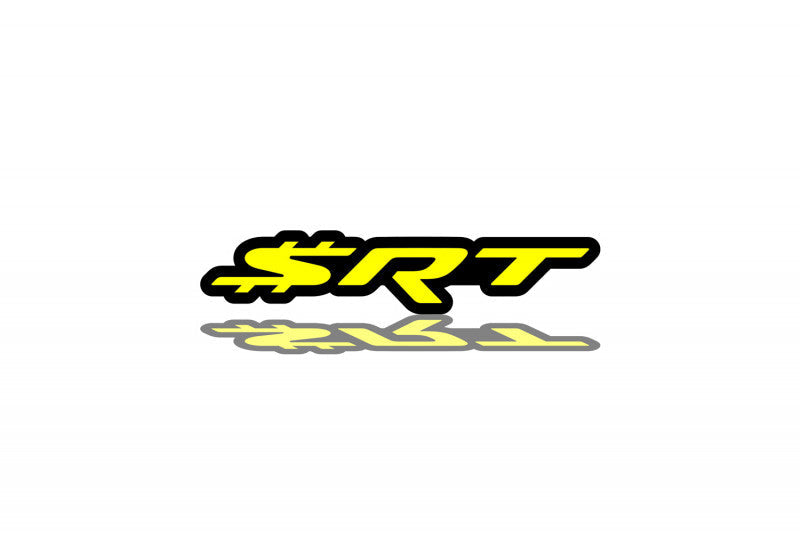 DODGE Radiator grille emblem with SRT DOLLAR logo Dodge emblems decoinfabric BLACK YELLOW