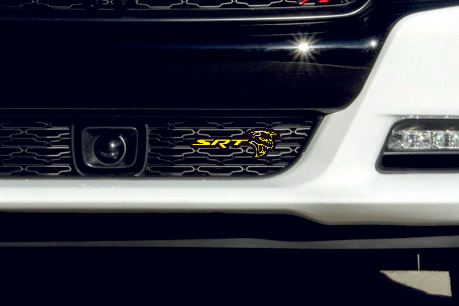 DODGE Radiator grille emblem with SRT Ghoul logo - decoinfabric