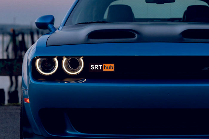 DODGE Radiator grille emblem with SRT hub logo Dodge emblems decoinfabric
