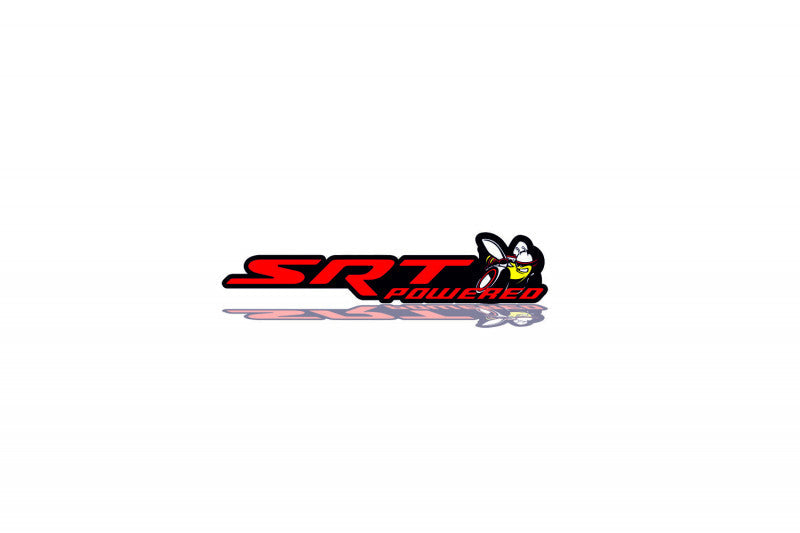 DODGE Radiator grille emblem with SRT Powered + Scat Pack logo Dodge emblems decoinfabric BLACK RED