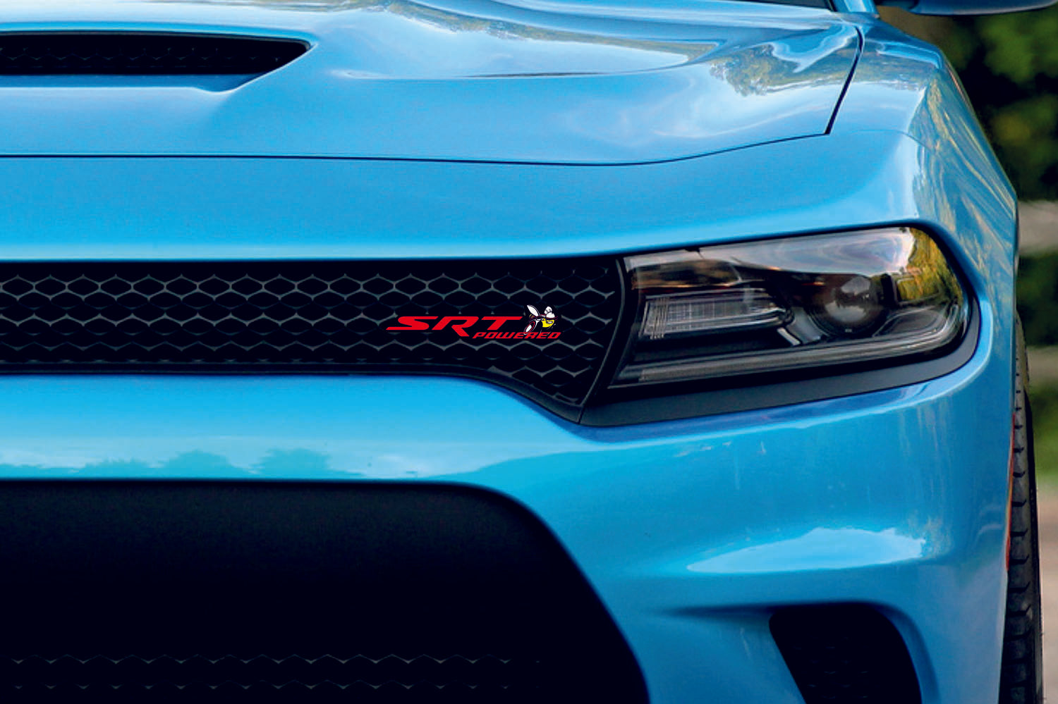 Dodge Emblem & Badge Set - Grille and Tailgate SRT Powered + Scat Pack logo Dodge emblems decoinfabric RED