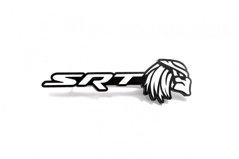 DODGE Radiator grille emblem with SRT Predator logo Dodge emblems decoinfabric BLACK WHITE