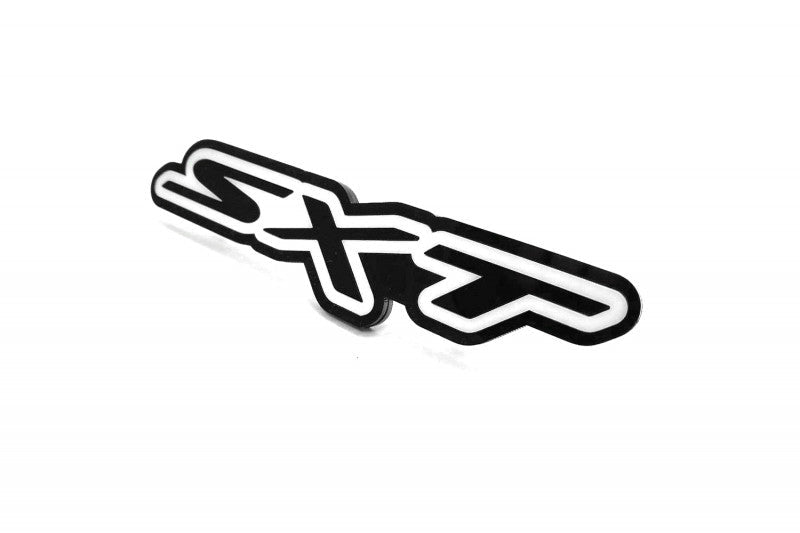 Dodge Radiator grille emblem with SXT logo (type 2) Dodge emblems decoinfabric BLACK WHITE