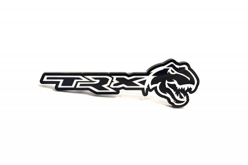 Dodge tailgate trunk rear emblem with TRX + Tirex logo (Type 2) Dodge emblems decoinfabric BLACK WHITE