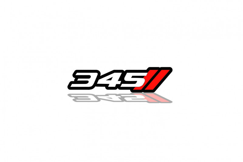 Dodge tailgate trunk rear emblem with 345 + Dodge logo Dodge emblems decoinfabric BLACK WHITE