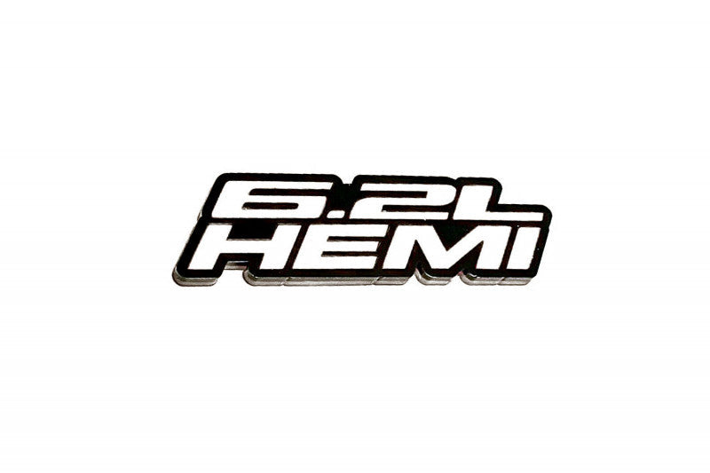 Dodge Challenger trunk rear emblem between tail lights with 6.2L Hemi logo Dodge emblems decoinfabric BLACK WHITE