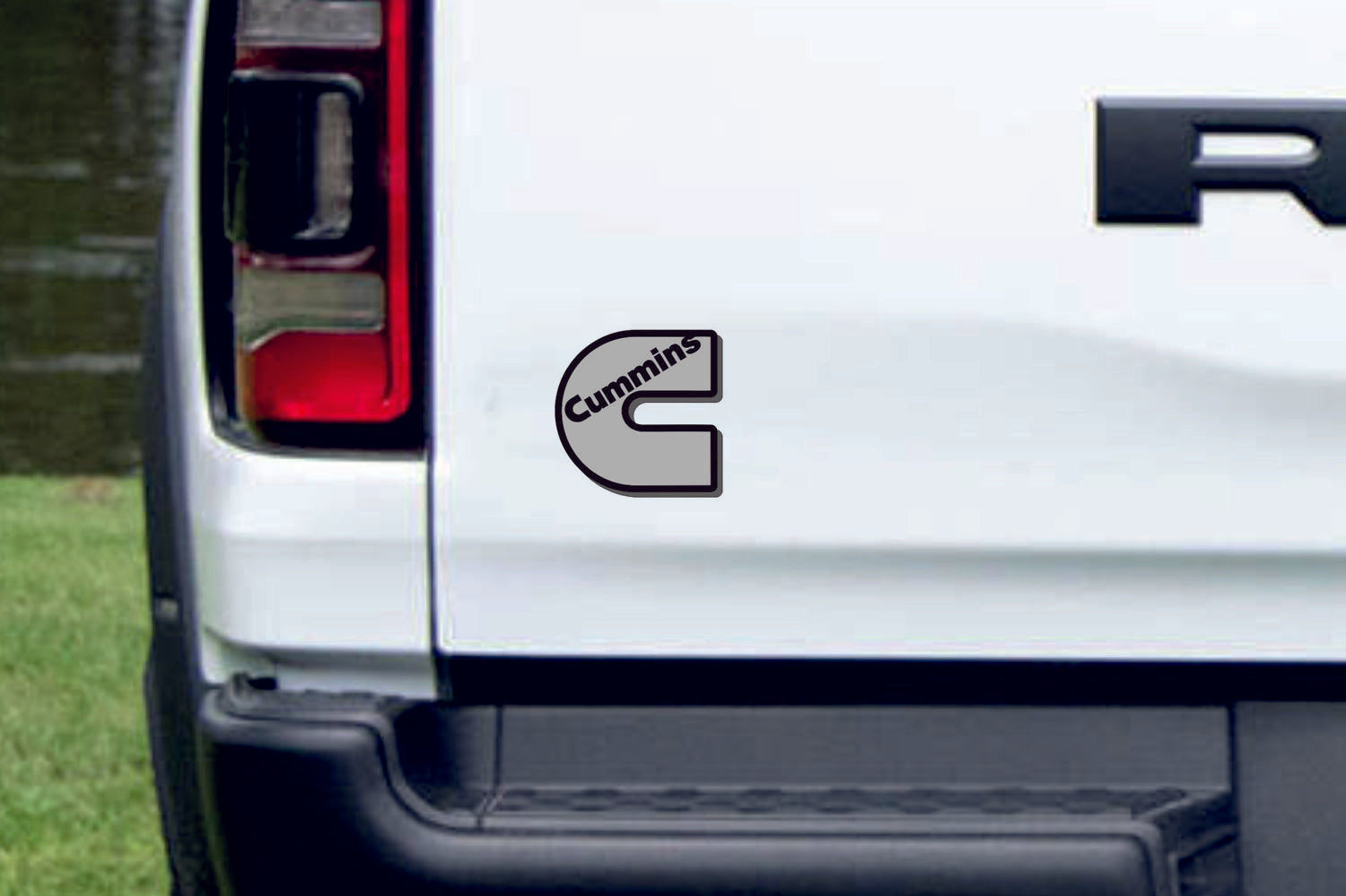 Dodge tailgate trunk rear emblem with Cummins logo (type 2) - decoinfabric