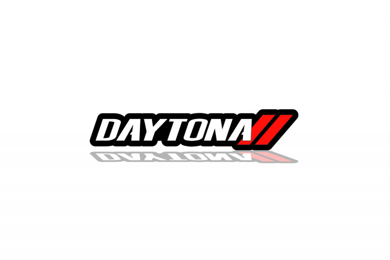 Dodge Challenger trunk rear emblem between tail lights with Daytona + Dodge logo Dodge emblems decoinfabric BLACK WHITE