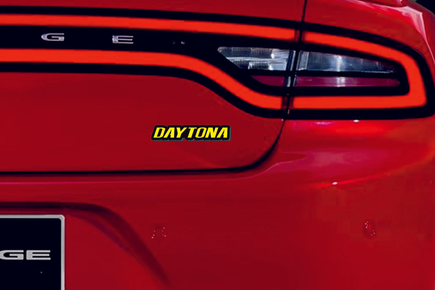 Dodge tailgate trunk rear emblem with Daytona logo (Type 2) Dodge emblems decoinfabric