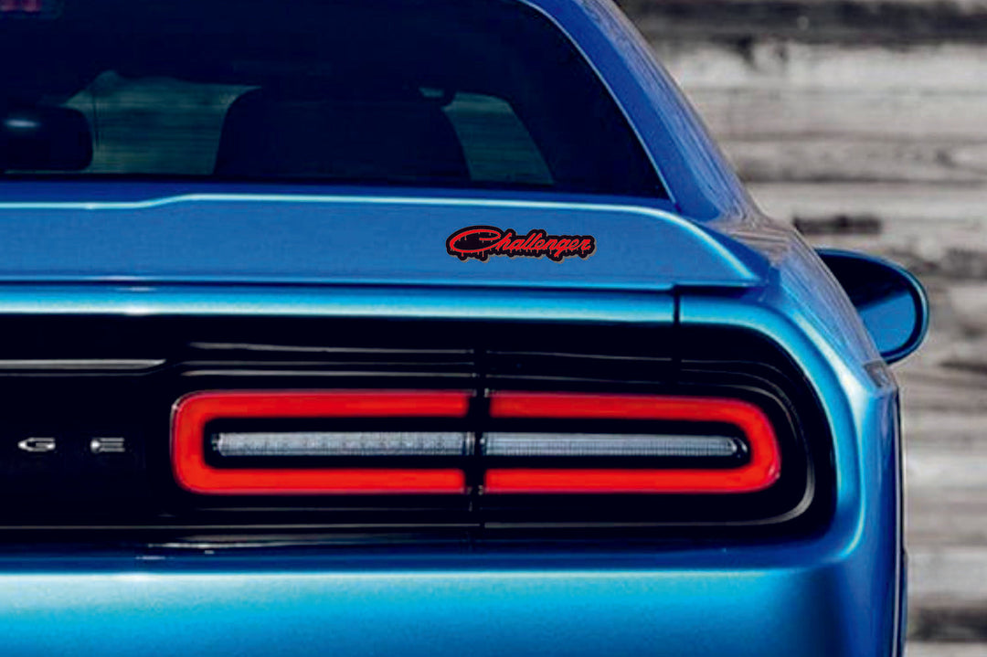 Dodge tailgate trunk rear emblem with Dodge Challenger Blood logo Dodge emblems decoinfabric