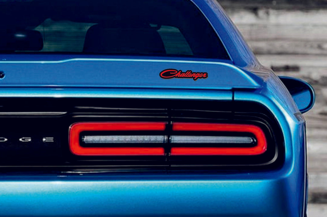 Dodge tailgate trunk rear emblem with Dodge Challenger logo (type 2) Dodge emblems decoinfabric
