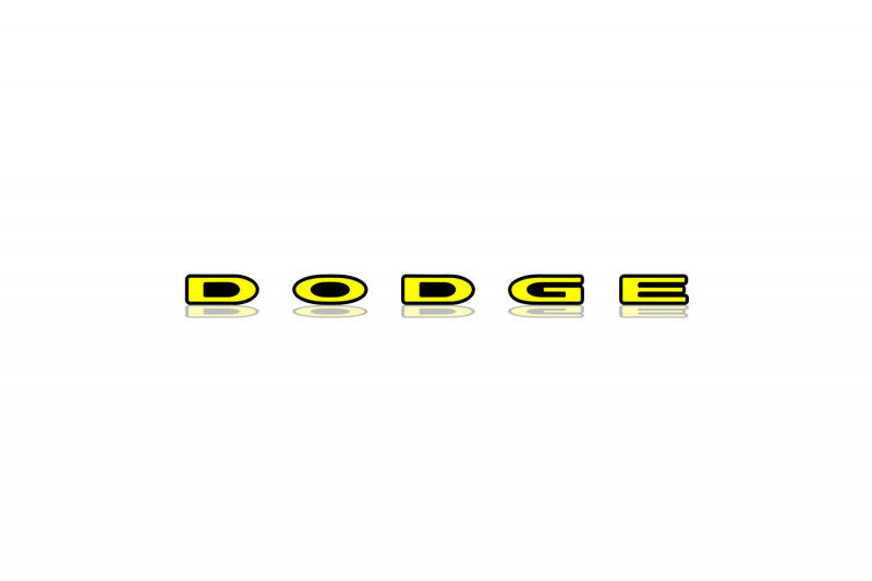 Dodge Challenger trunk rear emblem between tail lights with DODGE logo Dodge emblems decoinfabric BLACK YELLOW