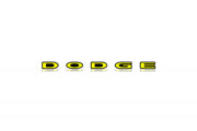 Dodge Challenger trunk rear emblem between tail lights with DODGE logo Dodge emblems decoinfabric BLACK YELLOW
