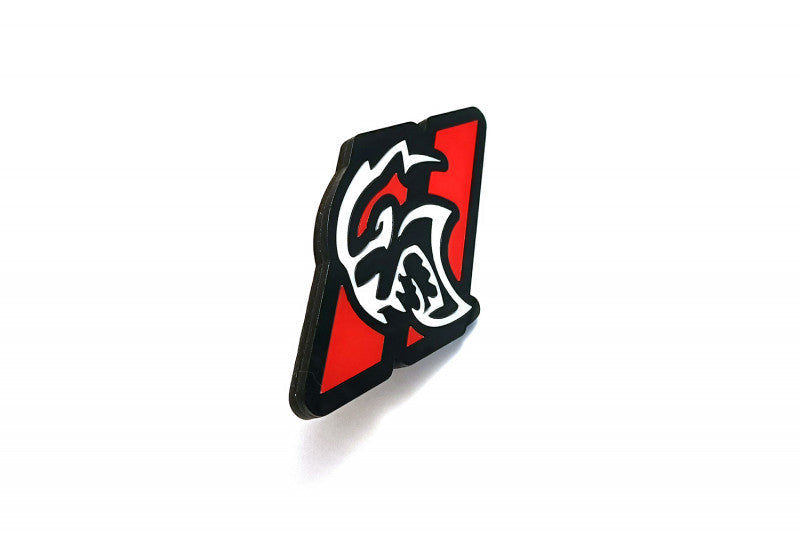 Dodge tailgate trunk rear emblem with Hellcat + Dodge logo Dodge emblems decoinfabric