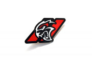 Dodge tailgate trunk rear emblem with Hellcat + Dodge logo Dodge emblems decoinfabric BLACK RED
