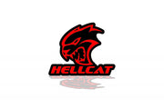 Dodge Challenger trunk rear emblem between tail lights with Hellcat + text Hellcat logo Dodge emblems decoinfabric BLACK RED