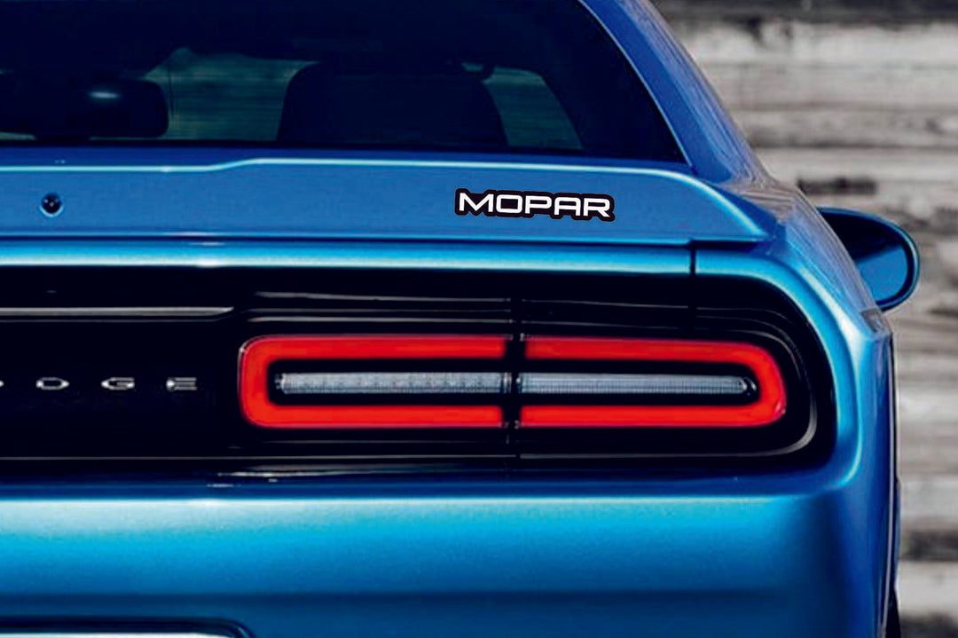 Dodge tailgate trunk rear emblem with Mopar logo Dodge emblems decoinfabric BLACK WHITE