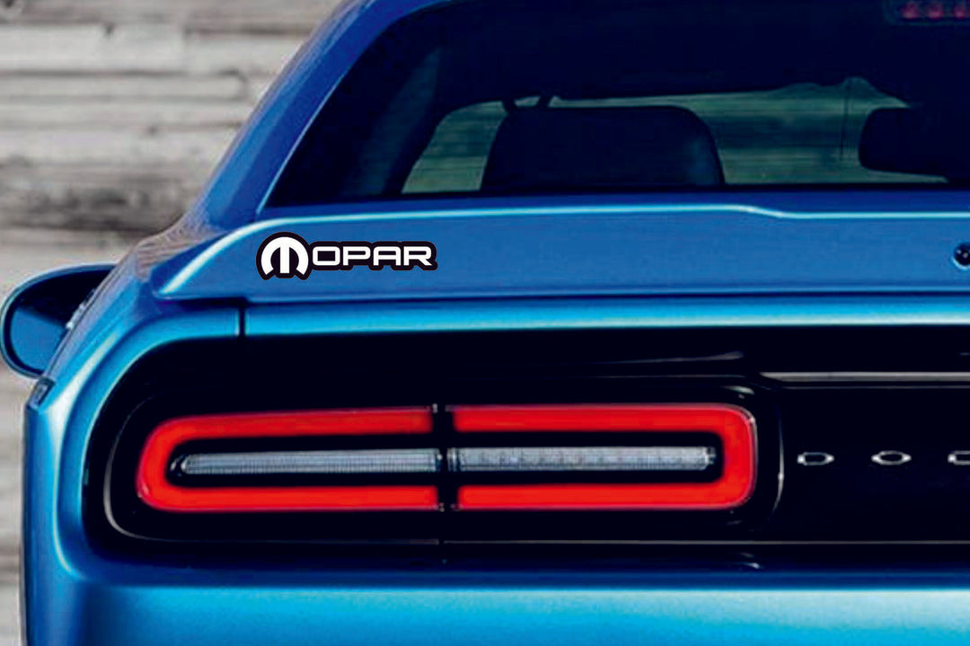 Dodge tailgate trunk rear emblem with Mopar logo (type 3) Dodge emblems decoinfabric BLACK WHITE