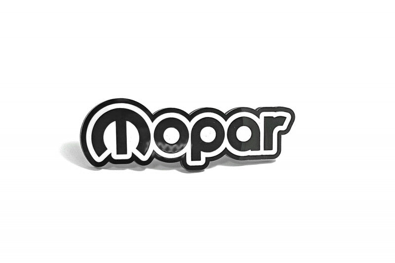 Dodge Challenger trunk rear emblem between tail lights with Mopar logo (type 4) Dodge emblems decoinfabric BLACK WHITE