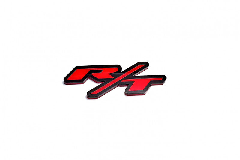 Dodge tailgate trunk rear emblem with R/T logo (type 1) Dodge emblems decoinfabric BLACK RED