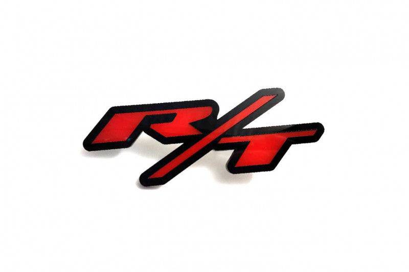 DODGE Radiator grille emblem with R/T logo (Big Size) Dodge emblems decoinfabric BLACK RED