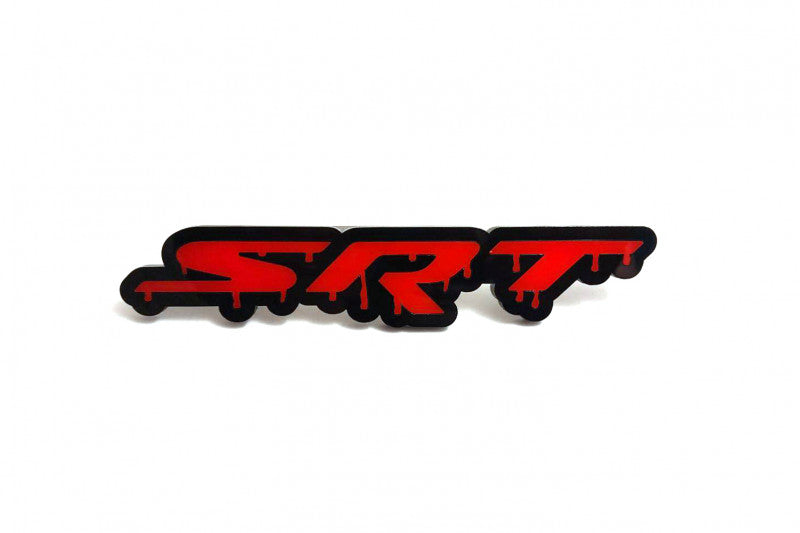 Dodge Challenger trunk rear emblem between tail lights with SRT Blood logo Dodge emblems decoinfabric BLACK RED