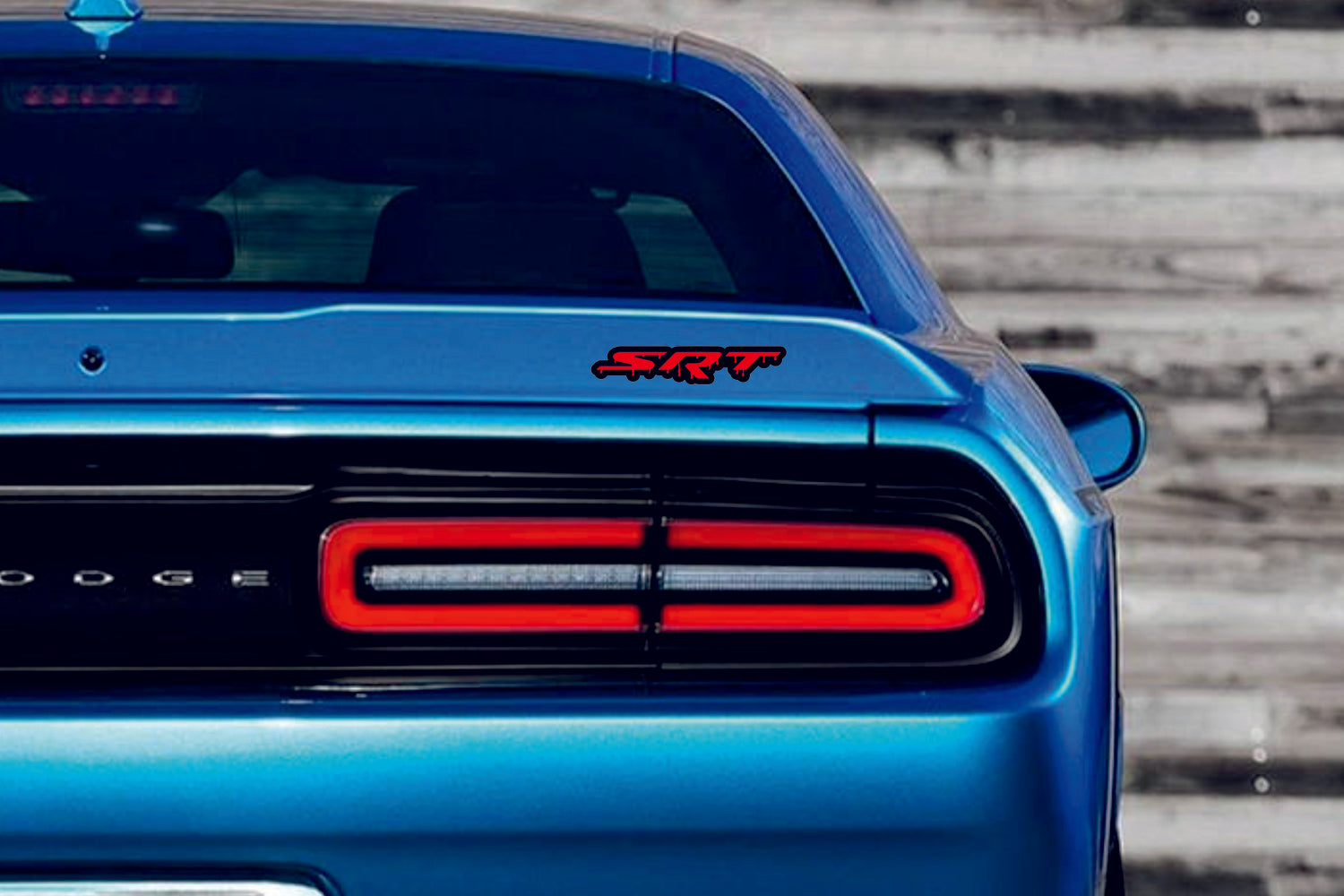 Dodge tailgate trunk rear emblem with SRT Blood logo - decoinfabric