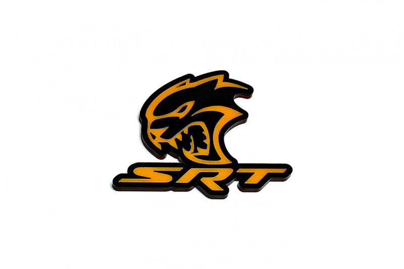 Dodge tailgate trunk rear emblem with SRT Hellcat logo (type 4) Dodge emblems decoinfabric