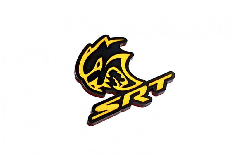 DODGE Radiator grille emblem with SRT Hellcat logo (type 4) Dodge emblems decoinfabric
