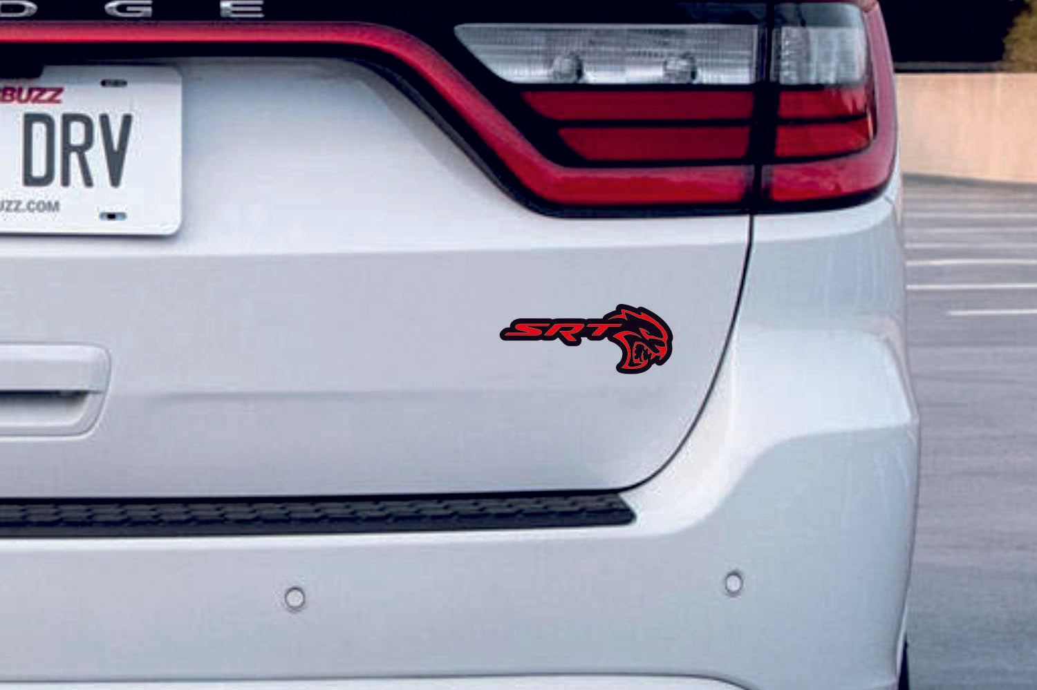Dodge tailgate trunk rear emblem with SRT Hellcat logo
