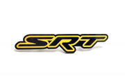 Dodge tailgate trunk rear emblem with SRT logo (type 2) Dodge emblems decoinfabric BLACK YELLOW