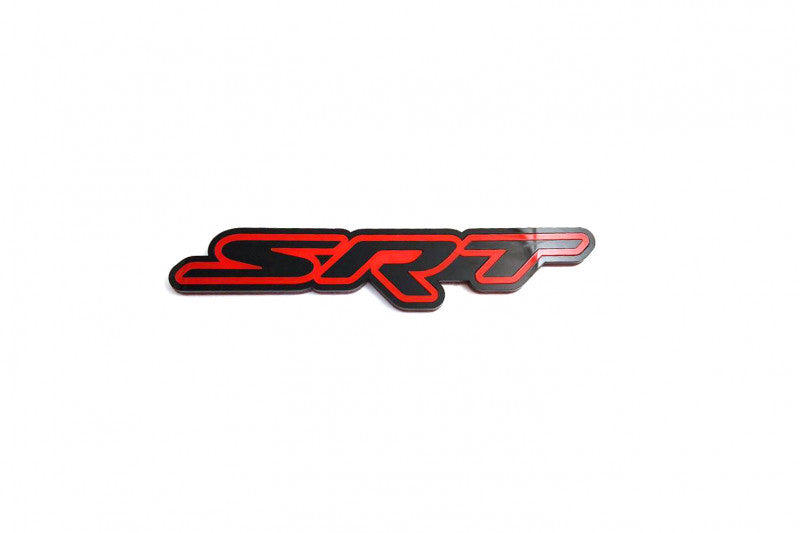 Dodge Challenger trunk rear emblem between tail lights with SRT logo (type 2) Dodge emblems decoinfabric BLACK RED