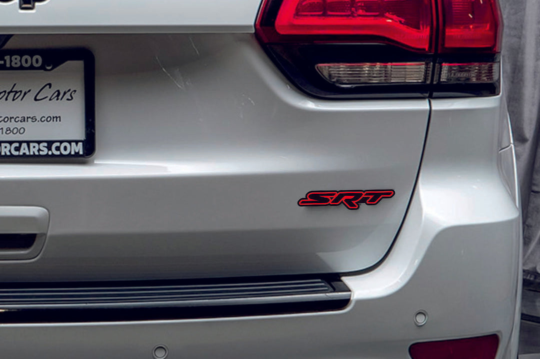 Dodge tailgate trunk rear emblem with SRT logo (type 2) Dodge emblems decoinfabric