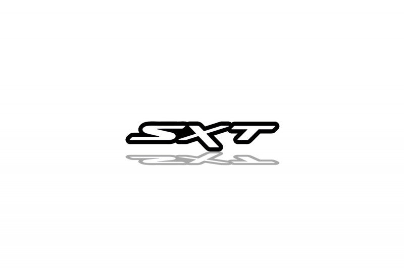 Dodge tailgate trunk rear emblem with SXT logo Dodge emblems decoinfabric BLACK WHITE