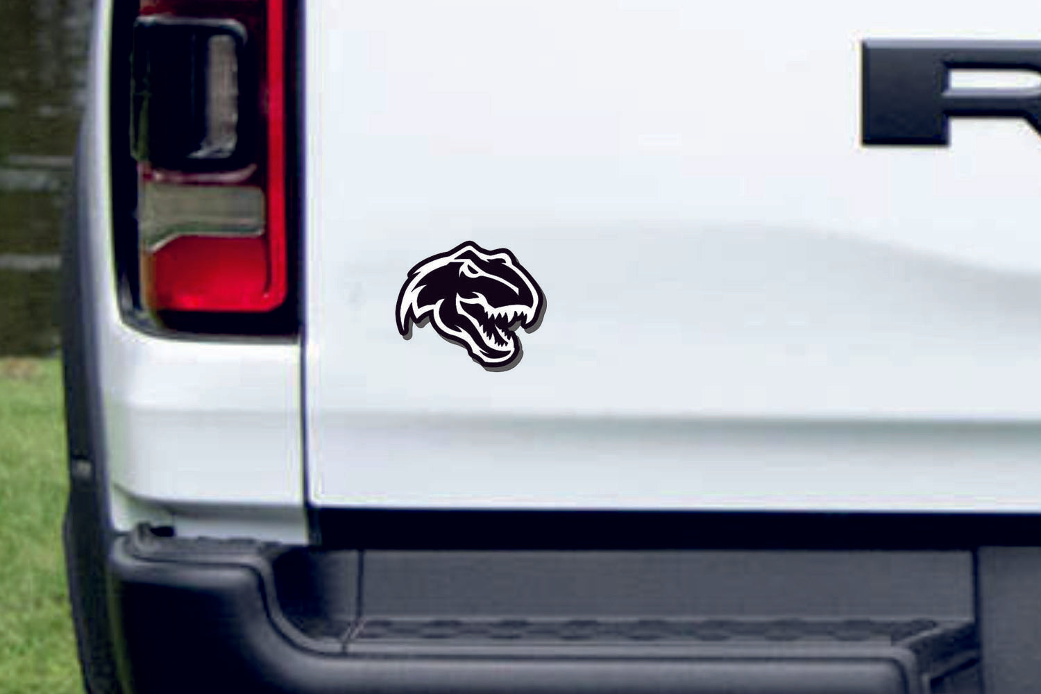 Dodge tailgate trunk rear emblem with TRX logo (Head) Dodge emblems decoinfabric BLACK WHITE
